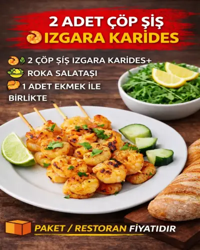 2 ÂDET ÇÖP ŞİŞ IZGARA KARİDES