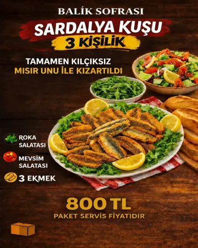 SARDALYA KUŞU 3 KİŞİLİK KIZARTMA