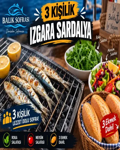 3 Kişilik karadeniz'in Pulsuz Sardalyası Izgara